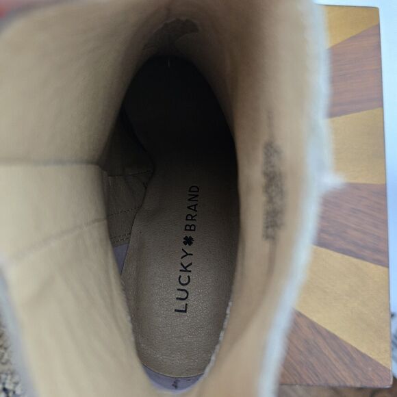 Lucky Brand Sheirin Ankle Boots Booties US 6.5 Womens Snakeskin Leather Zip Up - Picture 11 of 12